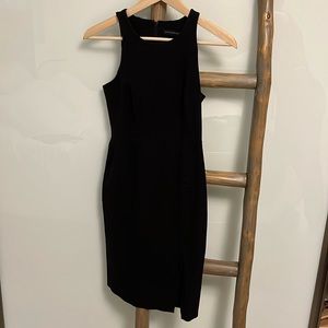 High neck black dress